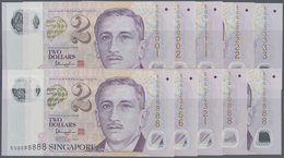 Singapore / Singapur: Set Of 25 Pcs 2 Dollars ND(1999) P. 38, All With Special Numbers, Very Rare, C - Singapur