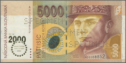 Slovakia / Slovakei: 5000 Korun Commemorative Issue 2000 P. 40s With Regular Serial Number And Speci - Slovacchia