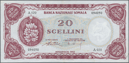 Somalia: Banca Nazionale Somala 20 Scellini 1962, P.3, Vertically Folded, Some Other Minor Creases A - Somalia