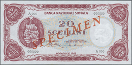 Somalia: Banca Nazionale Somala 20 Scellini 1962 SPECIMEN, P.3s With A Tiny Dint At Lower Right Corn - Somalia