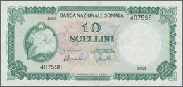 Somalia: Banca Nazionale Somala 10 Scellini 1968, P.10, Vertically Folded, Some Other Minor Creases - Somalia