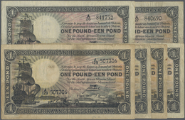 South Africa / Südafrika: Set Of 6 Notes 1 Pound P. 84 With Different Dates 1931, 1933, 1943, 3x 194 - Afrique Du Sud