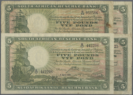 South Africa / Südafrika: Set Of 4 Notes 5 Pounds 1934, 1935, 2x 1941, In Condition: VG, F- And F. ( - Sudafrica