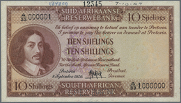 South Africa / Südafrika: 10 Shillings 1950 Specimen P. 90bs, Zero Serial Numbers, Specimen Perforat - Sudafrica