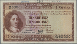 South Africa / Südafrika: 10 Shillings 1950 Specimen P. 90bs, Zero Serial Numbers, Specimen Perforat - Südafrika