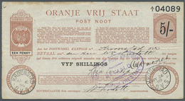 South Africa / Südafrika: Oranje Vrij Staat, 5 Shillings 1900 P. S683, Used With Several Folds And C - Südafrika