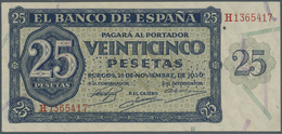 Spain / Spanien: 25 Pesetas 1936 With Cancellation "inutilizado", Regular Serial Number, P. 99s, One - Other & Unclassified