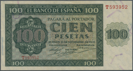 Spain / Spanien: 100 Pesetas 1936 With Cancellation "inutilizado", Regular Serial Number, P. 101s, I - Other & Unclassified