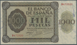 Spain / Spanien: 1000 Pesetas 1936 With Cancellation Perforation P. 103s, Regular Serial Number, Ver - Autres & Non Classés