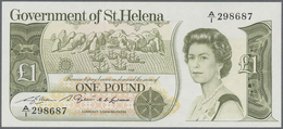 St. Helena: Set With 7 Banknotes Series  1976 – 2004 1 Pound X2 A/1 298687, A/1 044612, 5 Pounds H/1 - Isola Sant'Elena