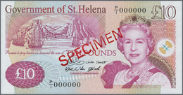 St. Helena: Set Of 2 Specimen Notes Containing 10 And 20 Pounds 2004 P. 12s, 13s, Both In Condition: - St. Helena