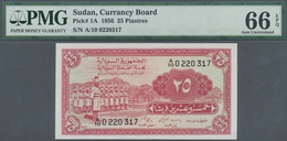 Sudan: Pair Of Two Notes 25 Piastres 1956, P.1A With Running Serial Numbers A/10 0220317 And A/10 02 - Sudan