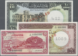 Sudan: Set Of 3 SPECIMEN Banknotes Containing 25 Piastres, 5 And 10 Pounds P. 9bs, 6s, 10as, All In - Sudan