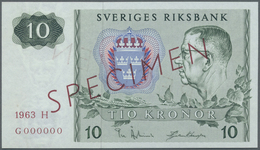 Sweden / Schweden: 10 Kroner 1963 Specimen P. 52s With Zero Serial Numbers, Red Specimen Overprint, - Svezia