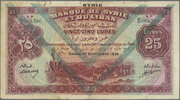 Syria / Syrien: Banque De Syrie Et Du Liban 25 Livres September 1st 1939, Great Item In Still Nice C - Syrie