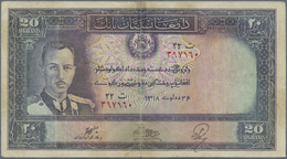 Afghanistan: Seldom Seen Key Note 20 Afghanis 1939 P. 24, Stronger Used, Center Fold Fixed With Tape - Afghanistan