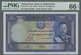 Afghanistan: 50 Afghanis SH1318 (ND-1939), P.25a In Perfect Condition, PMG Graded 66 Gem Uncirculate - Afghanistan