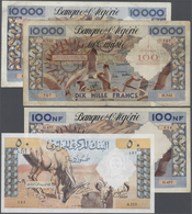 Algeria / Algerien: Set Of 4 Notes Containing 10.000 Francs 1955 P. 110 (F), 100 NF On 10.000 Francs - Algerien