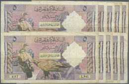 Algeria / Algerien: Set Of 10 Pcs 5 Dinars 1964 P. 122, All Used With Folds And Creases But All With - Algeria