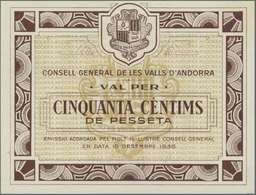 Andorra: 50 Centimes 1936 P. 5, Crisp Paper, In Condition: UNC. - Andorra