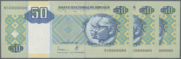 Angola: Set Of 3 Pcs 50 Kwanzas 1999 Specimen P. 146as With Zero Serial Numbers, Specimen Perforatio - Angola