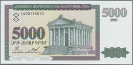 Armenia / Armenien: Set Of 2 Consecutive Notes 5000 Dram 1995 P. 40 With Serial Numbers #00193099 An - Arménie