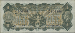 Australia / Australien: 1 Pound ND P. 16b, Vertical Folds, Pressed, Still Strong Paper And Nice Colo - Altri & Non Classificati