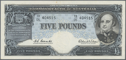 Australia / Australien: 5 Pounds ND(1960-65) P. 35, Light Center Fold, No Holes Or Tears, One Stain - Other & Unclassified