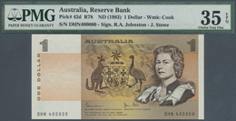 Australia / Australien: 1 Dollar ND(1974-83), P.42d With Fancy Number DHN 400000 PMG 35 Choice VF EP - Other & Unclassified