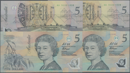 Australia / Australien: Set Of 4 Consecutive Notes 5 Pounds ND Polymer P. 50 With GREEN Serial Numbe - Altri & Non Classificati