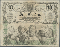 Austria / Österreich: Privilegierte Oesterreichische National-Bank 10 Gulden 1863, P.A89, Highly Rar - Austria