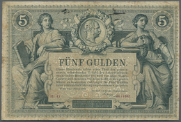 Austria / Österreich: 5 Gulden / 5 Forint 1881 P. A154, Used With Folds And Creases, Stained Paper, - Austria