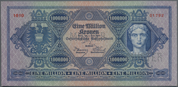 Austria / Österreich: 1.000.000 Kronen 1924 Specimen P. 86s, A Extraordinary Rare Banknote, Only A F - Austria