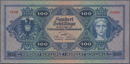 Austria / Österreich: 100 Schilling 1925 P. 91, 3 Vertical Folds And Very Light Dints At Left And Ri - Oesterreich