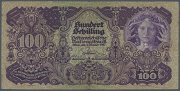 Austria / Österreich: 100 Schilling 1927 P. 97, Used With Stronger Center Fold, Center Hole, Borders - Austria