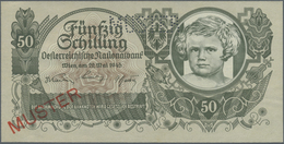 Austria / Österreich: Rare High Value Set Of 20 Specimen Banknotes From Austria Containing The Follo - Austria