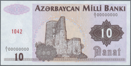 Azerbaijan / Aserbaidschan: 10 Manat ND(1992) Specimen P. 12s, Zero Serial Numbers, In Condition: UN - Azerbaigian