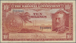 Bahamas: 10 Shillings L.1919, P.6, Very Rare And Hard To Get Note In Very Nice Condition With Lightl - Bahamas