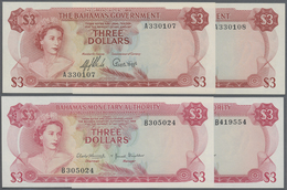 Bahamas: Set With 9 Banknotes 50 Cents L.1965 P.17, 50 Cents L.1968 P.26, 1 Dollar L.1974 P.35a,b, 2 - Bahama's