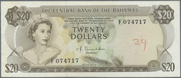 Bahamas: Set Of 2 Notes 20 Dollars L.1974 P. 39a In Used Condition With Folds And Light Creases, One - Bahamas