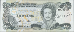 Bahamas: Rare And Interesting Item Of 50 Cents L.1974 P. 42 With Serial Number A999353 And Original - Bahamas