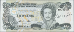 Bahamas: Rare And Interesting Item Of 50 Cents L.1974 P. 42 With Serial Number A999353 And Original - Bahama's