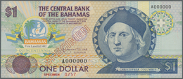 Bahamas: 1 Dollar Commemorative Issue 1992 Specimen P. 50s In Condition: UNC. - Bahama's