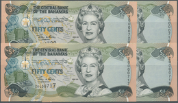 Bahamas: Set Of 4 Pcs CONSECUTIVE REPLACEMENT Notes Of 50 Cents 2001 P. 68* With Prefix "Z", All In - Bahamas