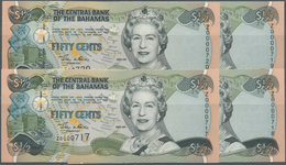 Bahamas: Set Of 4 Pcs CONSECUTIVE REPLACEMENT Notes Of 50 Cents 2001 P. 68* With Prefix "Z", All In - Bahama's