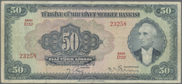 Turkey / Türkei: 50 Lirasi L. 1930 (1942-1947) "İnönü" - 3rd Issue, P.143, Still A Nice Note With So - Turkey