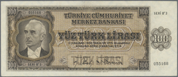 Turkey / Türkei: 100 Lirasi L. 1930 (1942-1947) "İnönü" - 3rd Issue, Highly Rare Banknote In Excepti - Turkey