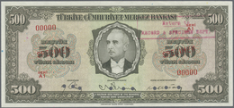 Turkey / Türkei: 500 Lirasi L. 1930 (1942-1947) "İnönü" - 3rd Issue SPECIMEN P.145s In Almost Perfec - Turquie