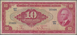 Turkey / Türkei: 10 Lirasi L. 1930 (1947-1948) "İnönü" - 4th Issue, P.147, Still Nice Note With Seve - Turchia