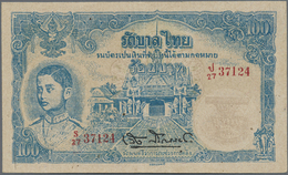 Thailand: 100 Baht ND(1945) P. 53Bc, Center Fold, Strong Paper With Original Colors, Condition: XF. - Thaïlande